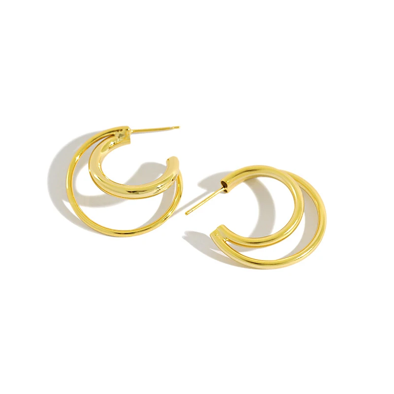 H-E384 Christian Gifts Pure Silver Ins Simple Niche Geometric Cross Double Ring Feminine Silver Earrings
H-E384 Christian Gifts Pure Silver Ins Simple Niche Geometric Cross Double Ring Feminine Silver Earrings
