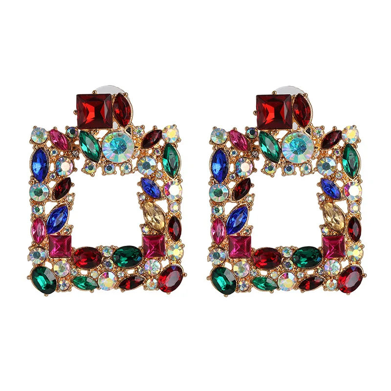 European fashion design multicolor wholesale big rhinestone crystal earrings women square dangle earrings 
European fashion design multicolor wholesale big rhinestone crystal earrings women square dangle earrings
