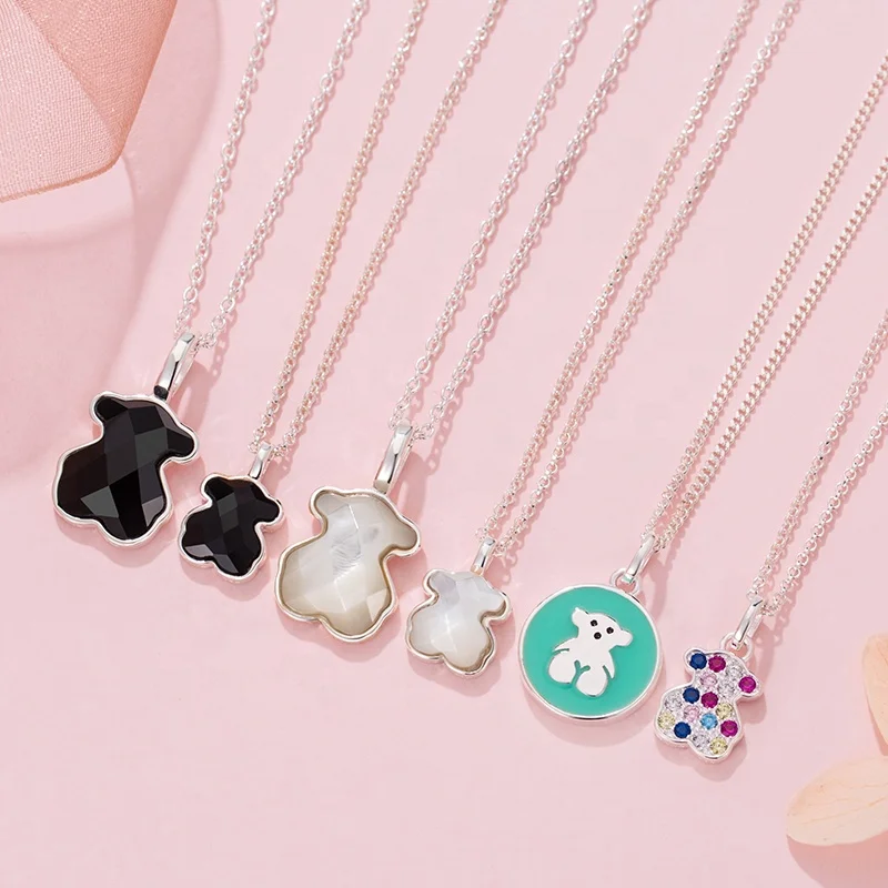 925 Silver Peach Bear Black Agate Necklace light luxury bear clavicle necklace high-quality factory wholesale
925 Silver Peach Bear Black Agate Necklace light luxury bear clavicle necklace high-quality factory wholesale