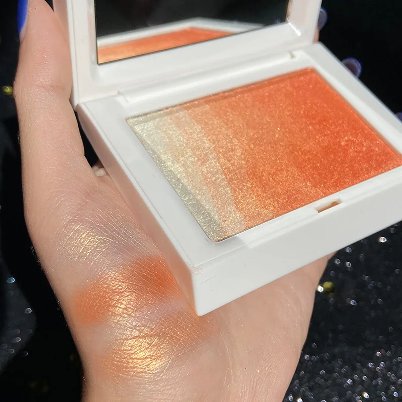 High quality 2 colors pink gold vegan glitter blush and highlighter palette makeup private label
High quality 2 colors pink gold vegan glitter blush and highlighter palette makeup private label