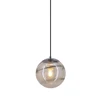 Contemporary Hanging Lamp Decorative Striped Glass Ball Pendant Lamp