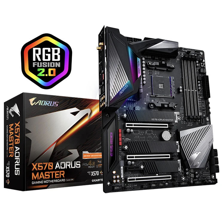 

GIGABYTE X570 AORUS MASTER with AMD X570 Chipset Supports 3rd 2nd Gen Ryzen Radeon Vega Graphics Processors Gaming Motherboard