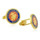 Factory make custom logo printed enamel cufflinks with unique design