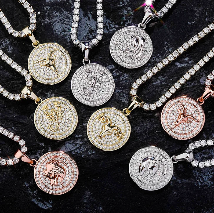 jialin jewelry 2020ins iced out Hip Hop jewelry vintage 12 zodiac sign pendant necklace
jialin jewelry 2020ins iced out Hip Hop jewelry vintage 12 zodiac sign pendant necklace