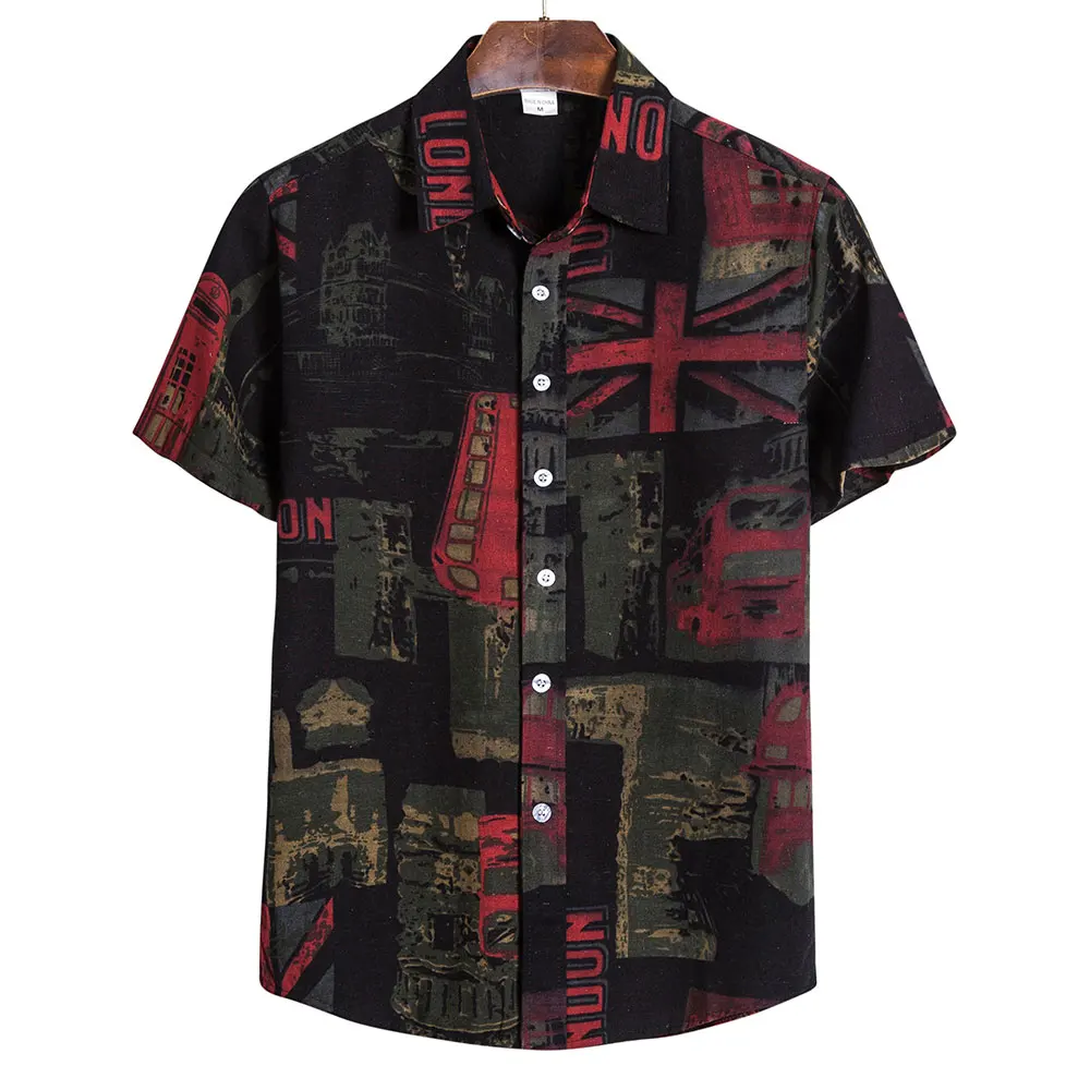 New Model British Style Wholesale Casual Print Linen Shirt Short Sleeve Large Size 5XL Man Summer Shirts
New Model British Style Wholesale Casual Print Linen Shirt Short Sleeve Large Size 5XL Man Summer Shirts
