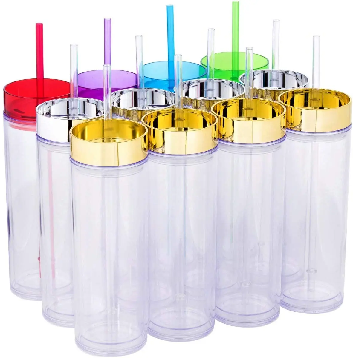 Clear Acrylic Tumbler with rainbow insert Personalized Wedding Custom Skinny Tumbler Rainbow Double Wall To Go Cold Cup, Customized colors acceptable
Clear Acrylic Tumbler with rainbow insert Personalized Wedding Custom Skinny Tumbler Rainbow Double Wall To Go Cold Cup, Customized colors acceptable