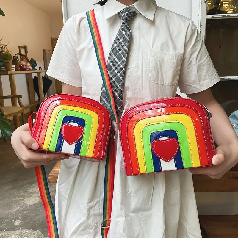 2021 mini cute rainbow bag girl's heart pattern handbag crossbody colorful handbag Kids cartoon Purse women's brand luxury purse, 1 colors
2021 mini cute rainbow bag girl's heart pattern handbag crossbody colorful handbag Kids cartoon Purse women's brand luxury purse, 1 colors