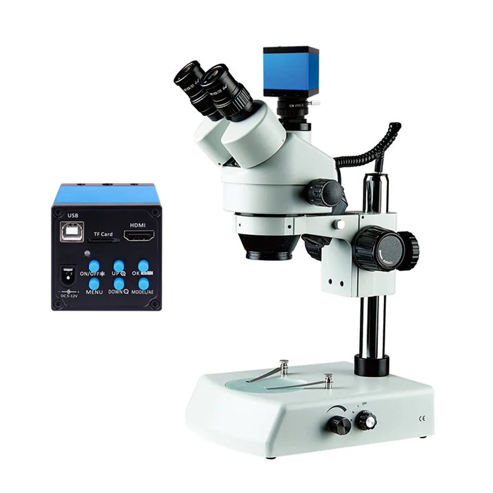 

7X-45X Mobile Phone Repair Welding Trinocular Microscope Stereo USB Digital Video CCD Camera Microscope Optical Glass Lens