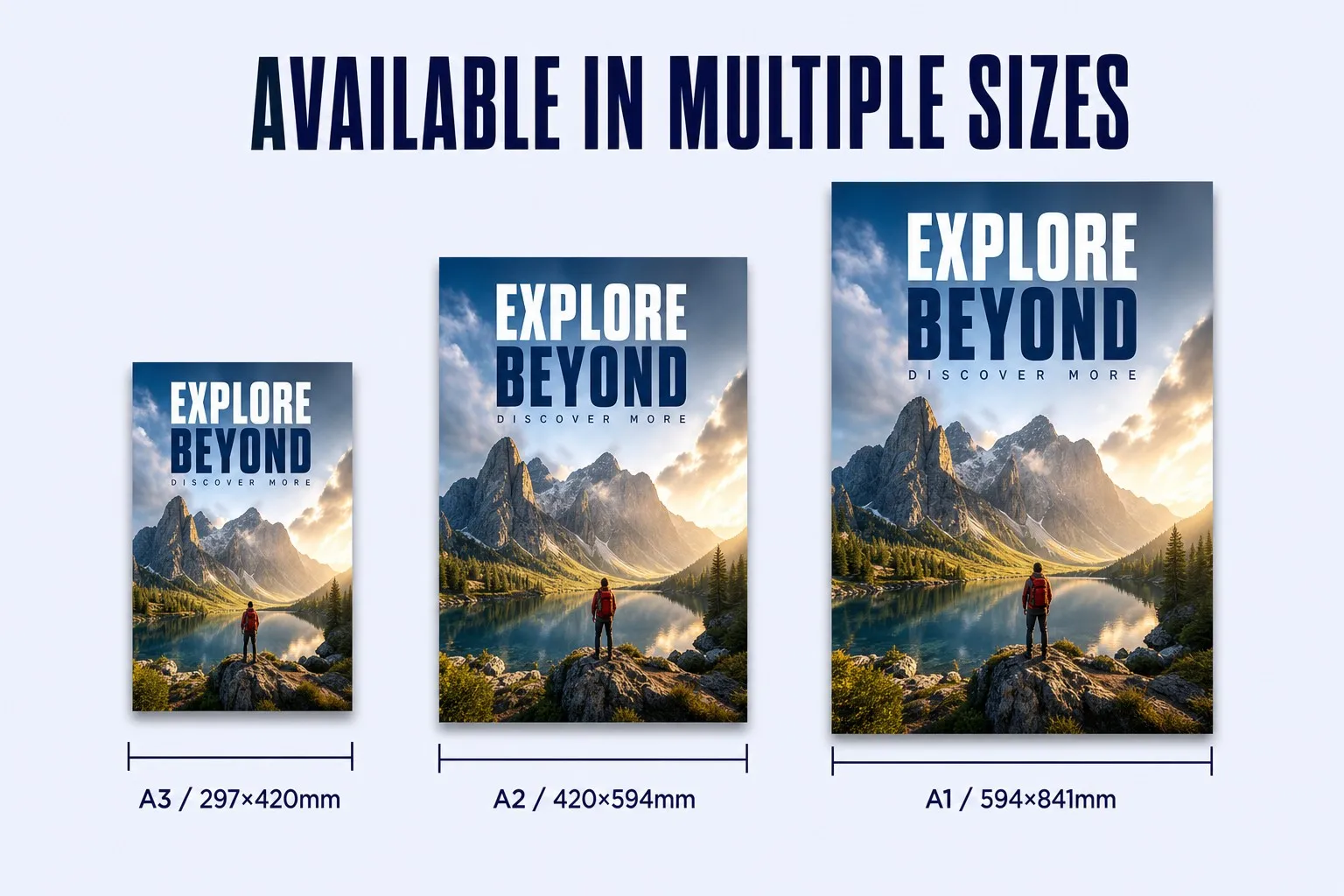 Available in multiple sizes — A3, A2, A1 widescreen