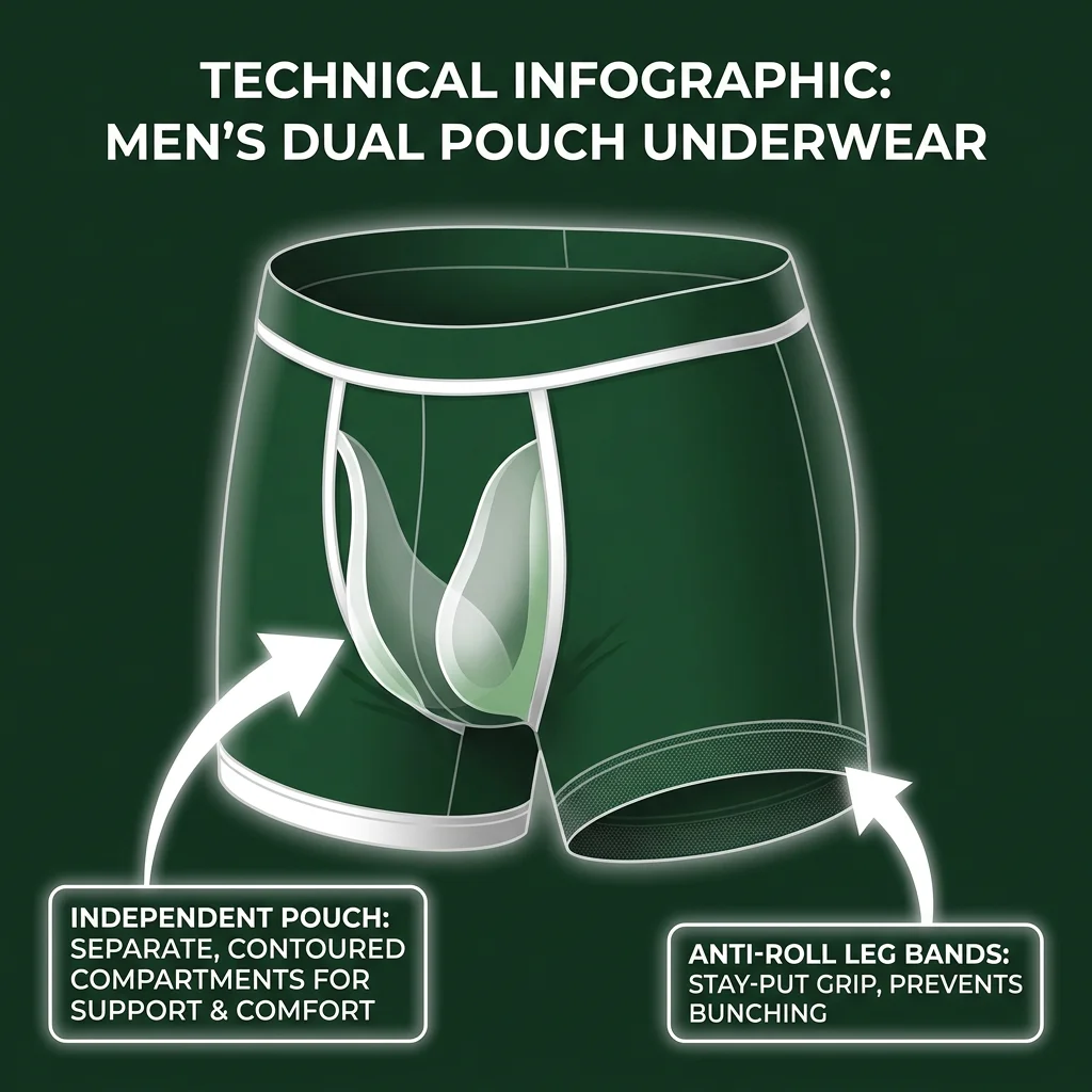 Technical Diagram of Dual Pouch System - Elephant Underwear