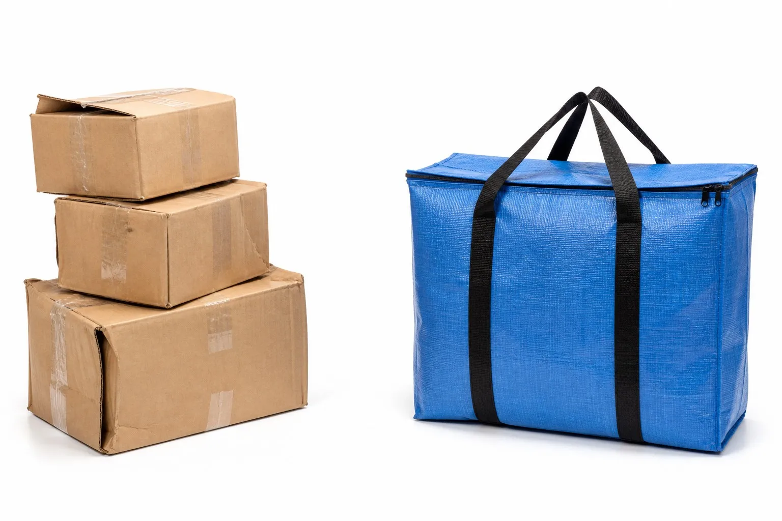 Moving bags vs cardboard boxes comparison