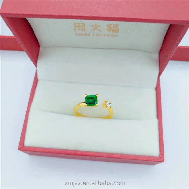 

Vietnam Placer Gold Jewelry Brass Gold-Plated Accessories Diamond Water Drop Gem Ring Women's Jewelry Accessories Wholesale