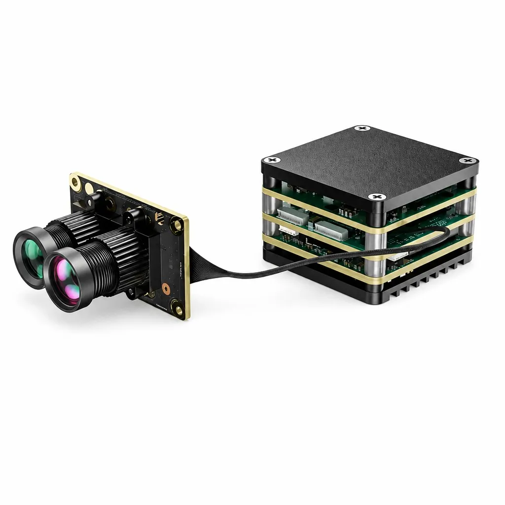 Dual-lens drone vision module