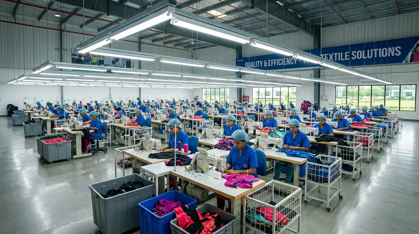 OUYI Activewear Factory Production Floor - Guangzhou Manufacturing Facility
