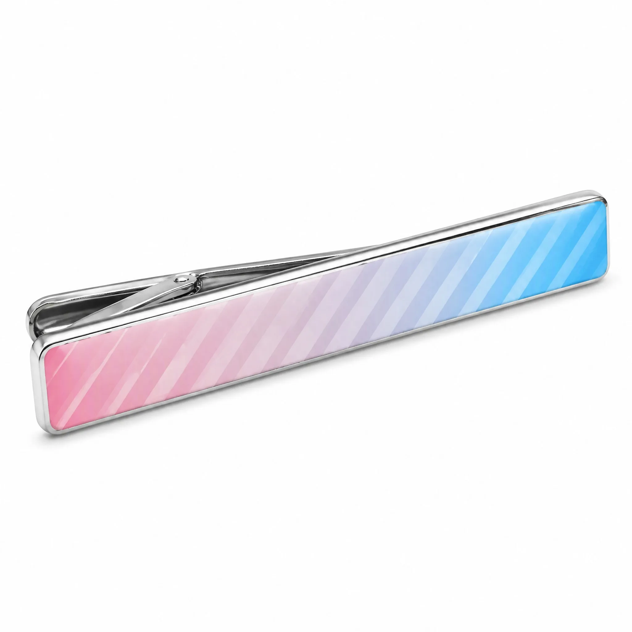 UV printed tie clip 45 degree angle view