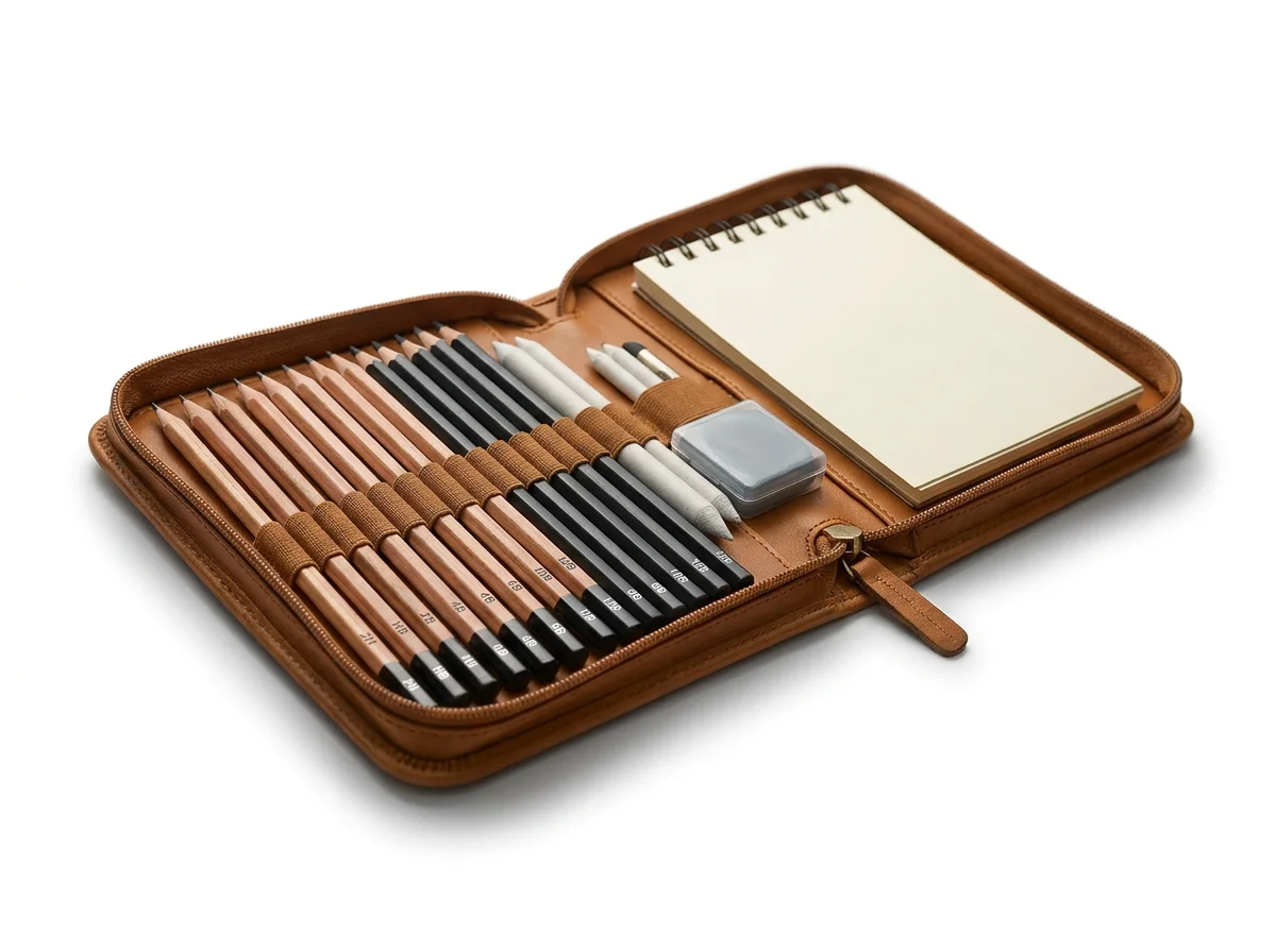 Complete sketching kit with graphite and charcoal pencils - sketch set manufacturer