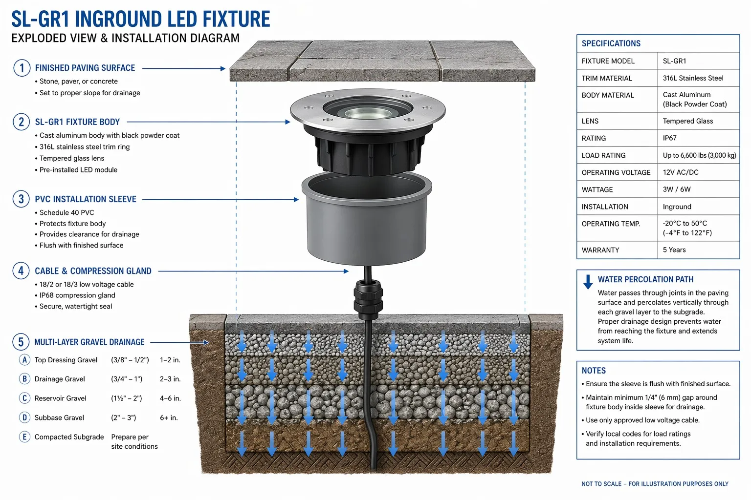 inground-led-light-pre-installation-sleeve-exploded-view-diagram