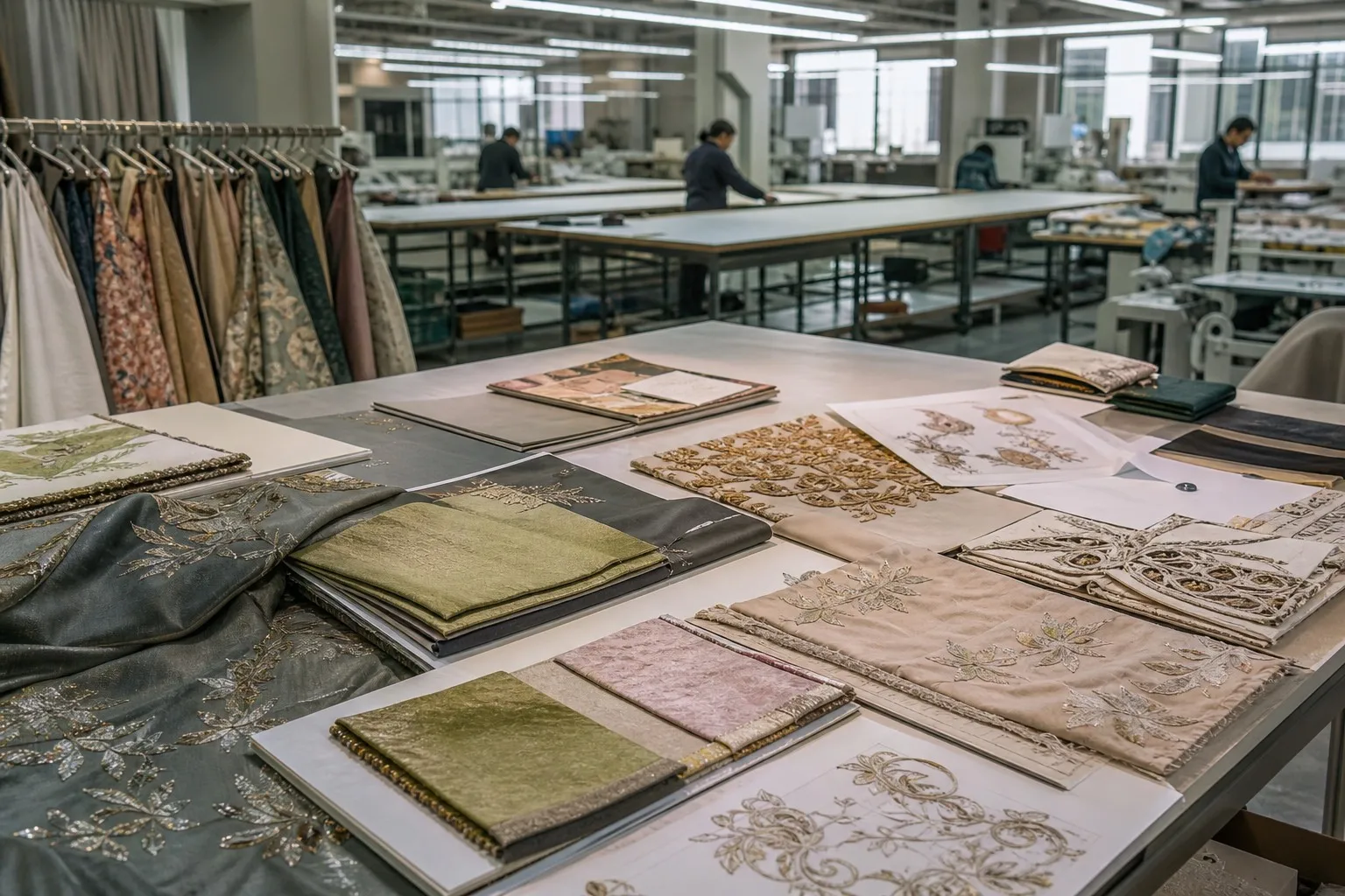 Textile factory workspace for coordinated collection development