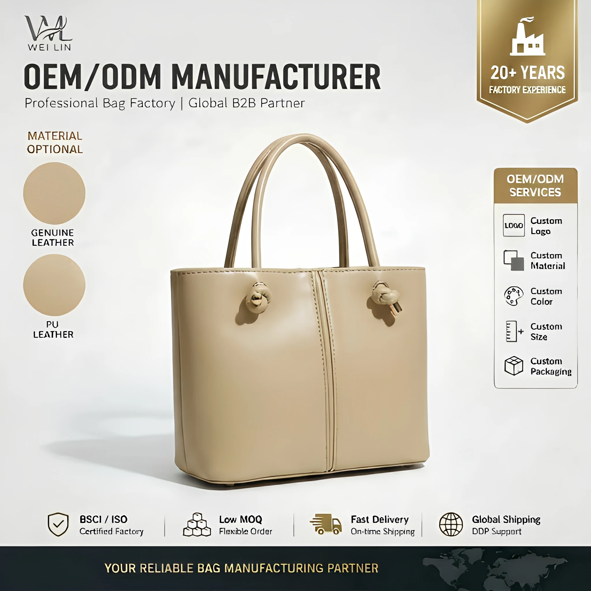 New Handmade Woven Handbag Retro Semi-Finished Cotton Two Zipper Closure Versatile