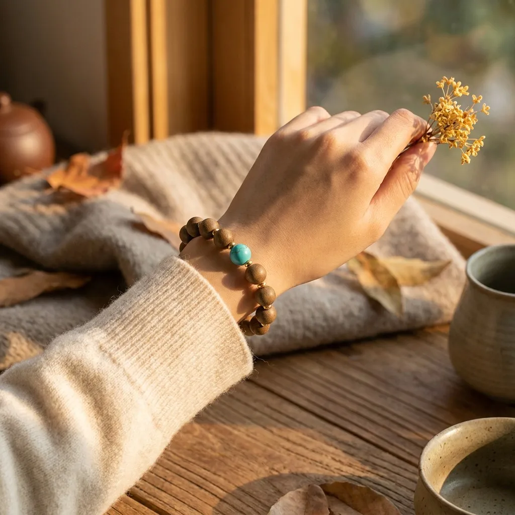Osmanthus Gold bracelet in morning sunlight