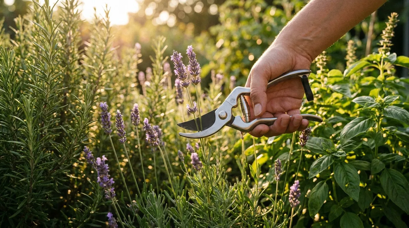Pruning lavender in summer
