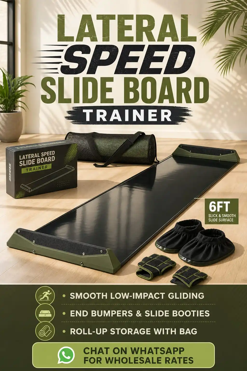 Lateral Speed & Agility Slide Board Trainer (6 FT)