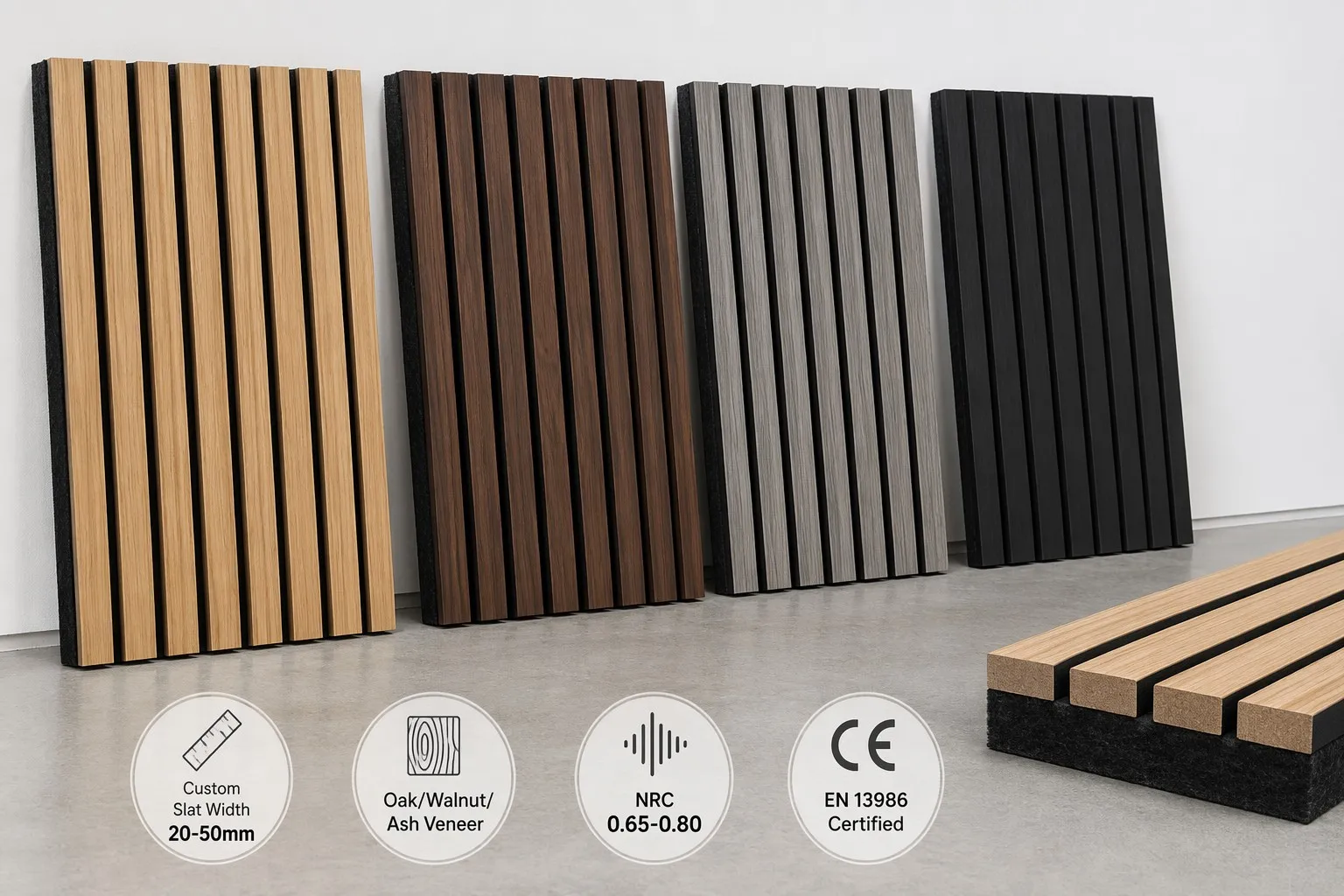 Wood slat acoustic panel OEM manufacturing