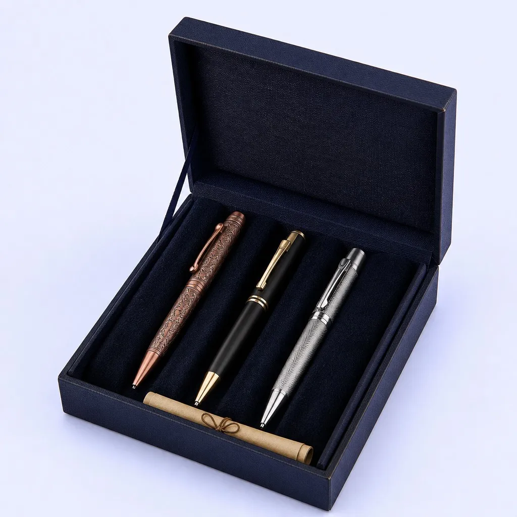 Retro vintage pens in premium gift box