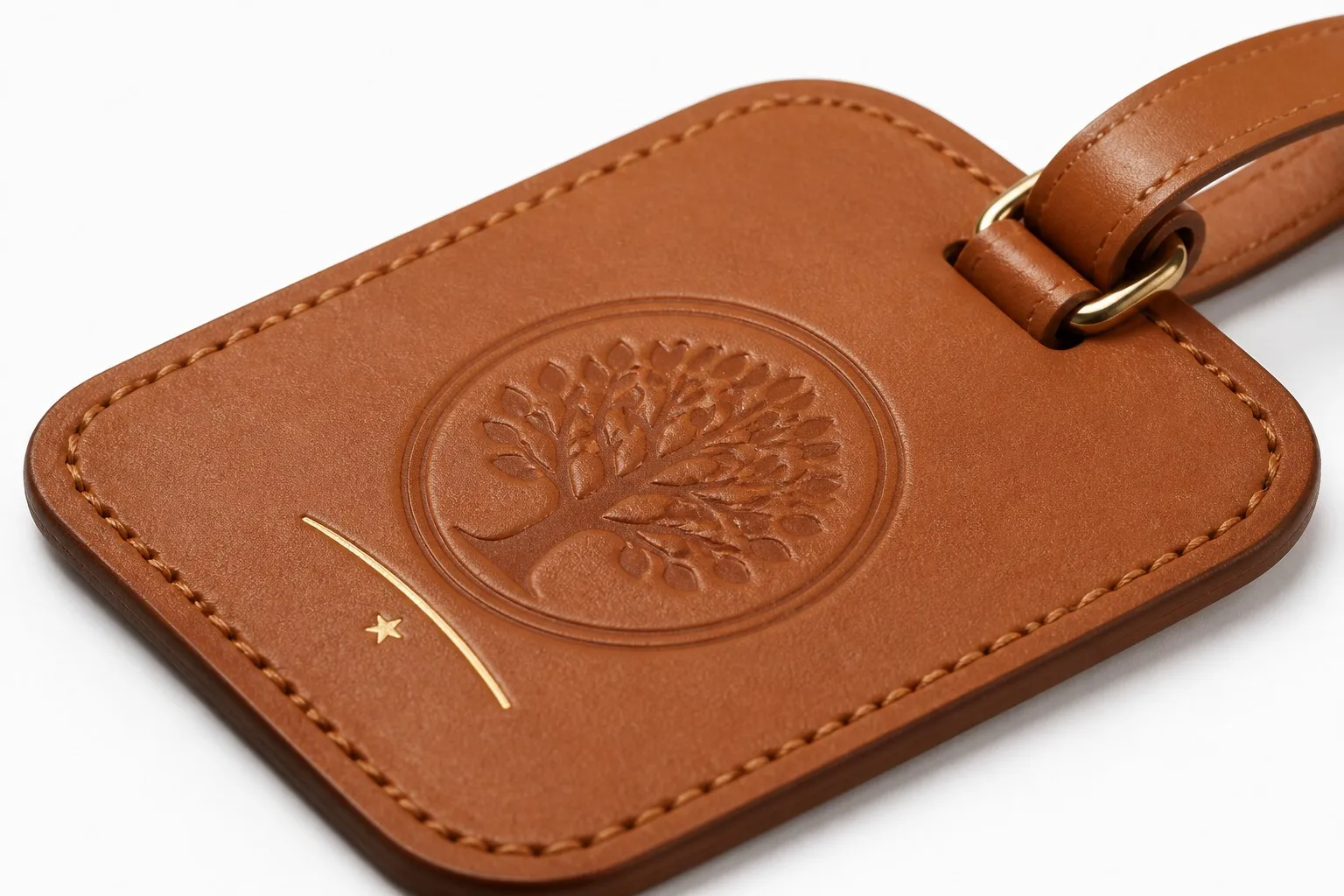 Custom leather luggage tag embossed logo