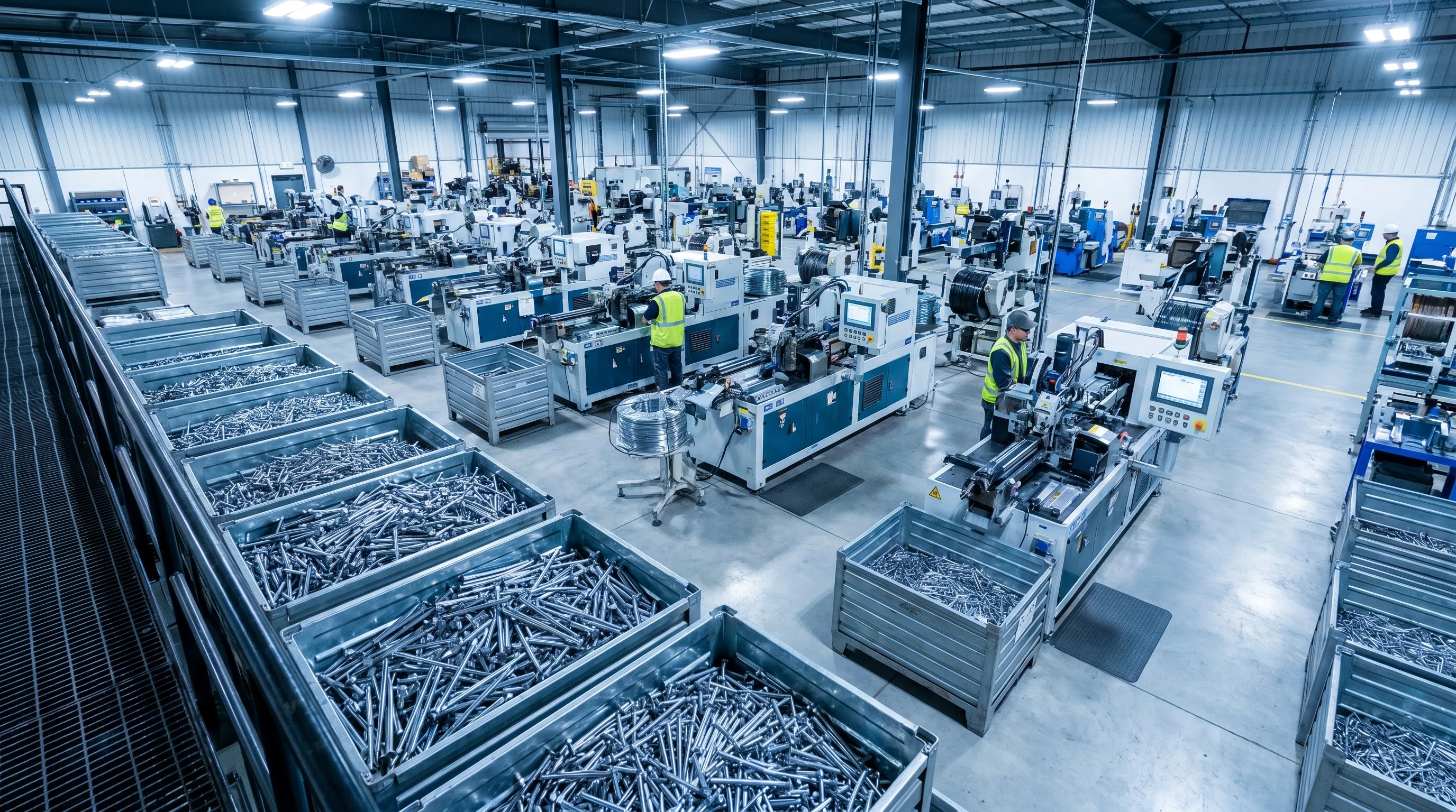Producción masiva y rentabilidad de una fábrica de clavos moderna
