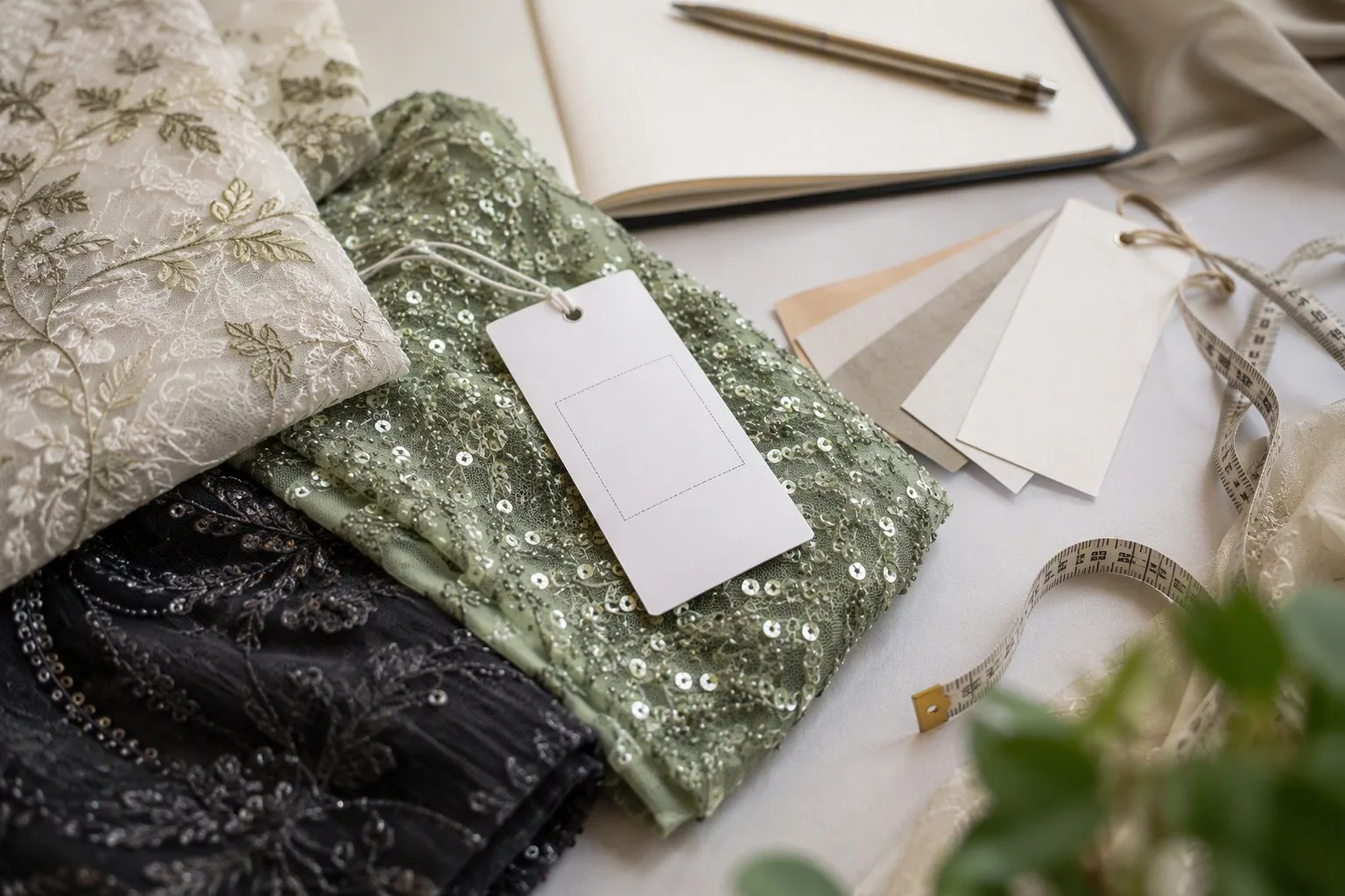 Textile traceability sample tags and fabric data references