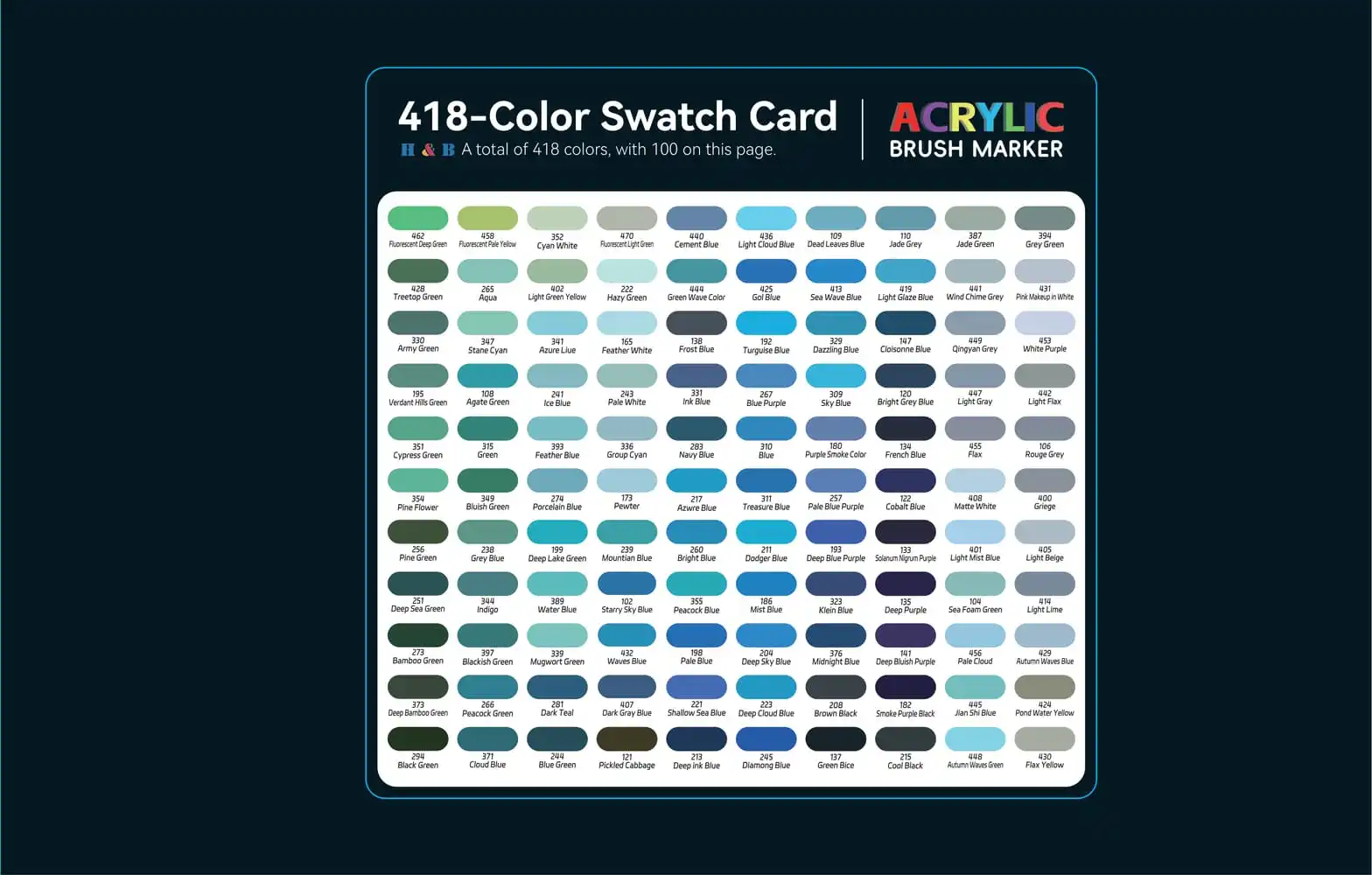 H&B Marker Swatch — Blue Teal Grey
