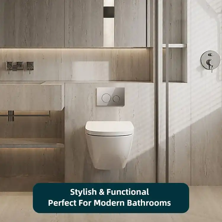 Silver Glass Flush Plate For Modern Concealed Cistern Bathrooms