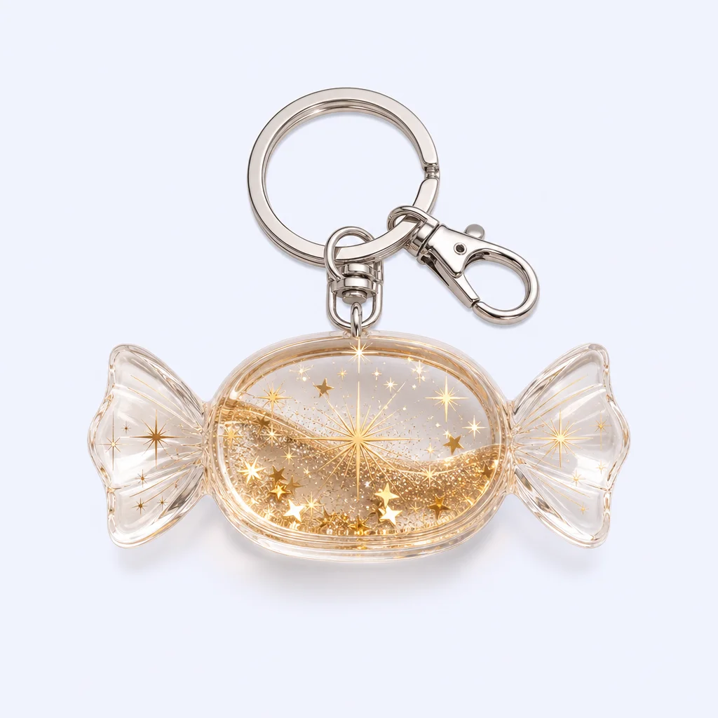 Starlight Golden Twilight Quicksand Candy Keychain