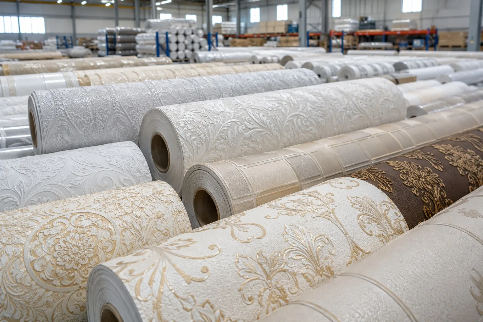 PVC embossed foam wallpaper rolls with 3D texture