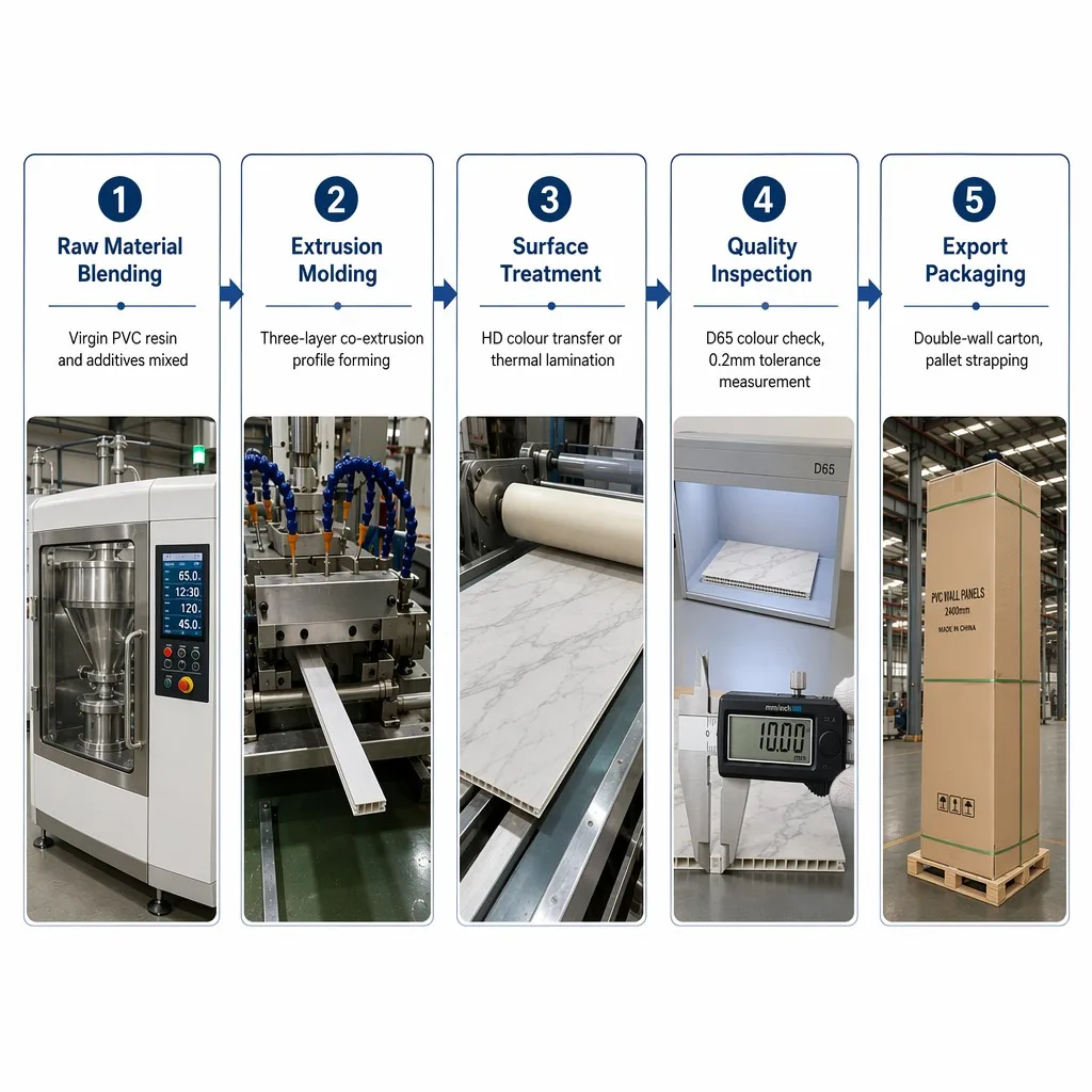PVC wall panel manufacturing process