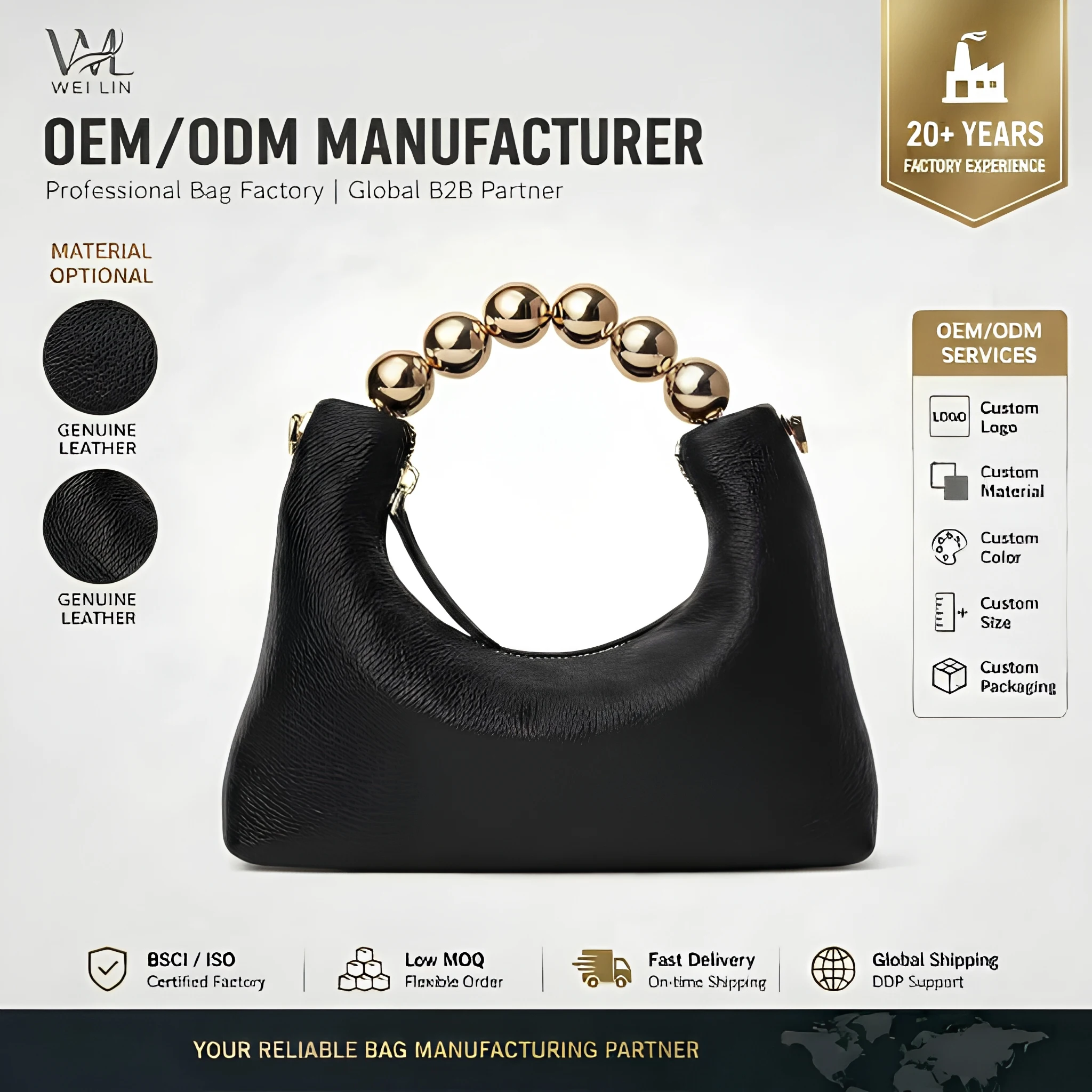 Soft Leather Mini Bowling Bag