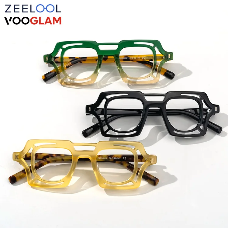

Wholesale Zeelool Vooglam Acetate Frames Ready to Ship Geometric Two-tone Frames Eyeglasses Frames