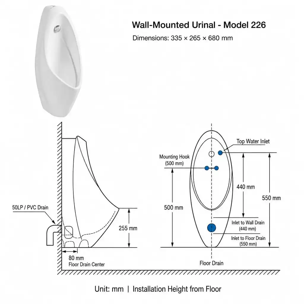 sensor-wall-urinal-226-dimension-specs