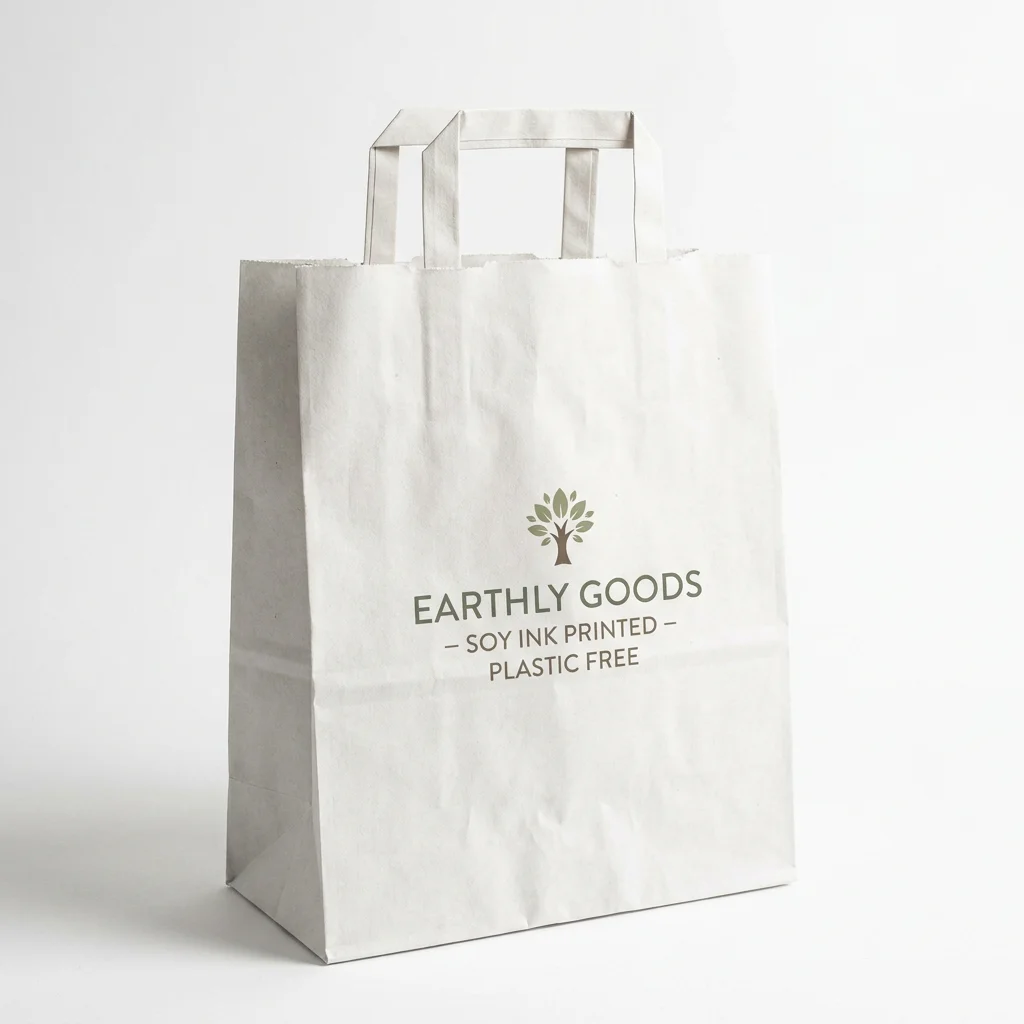Flat Handle Kraft Bag