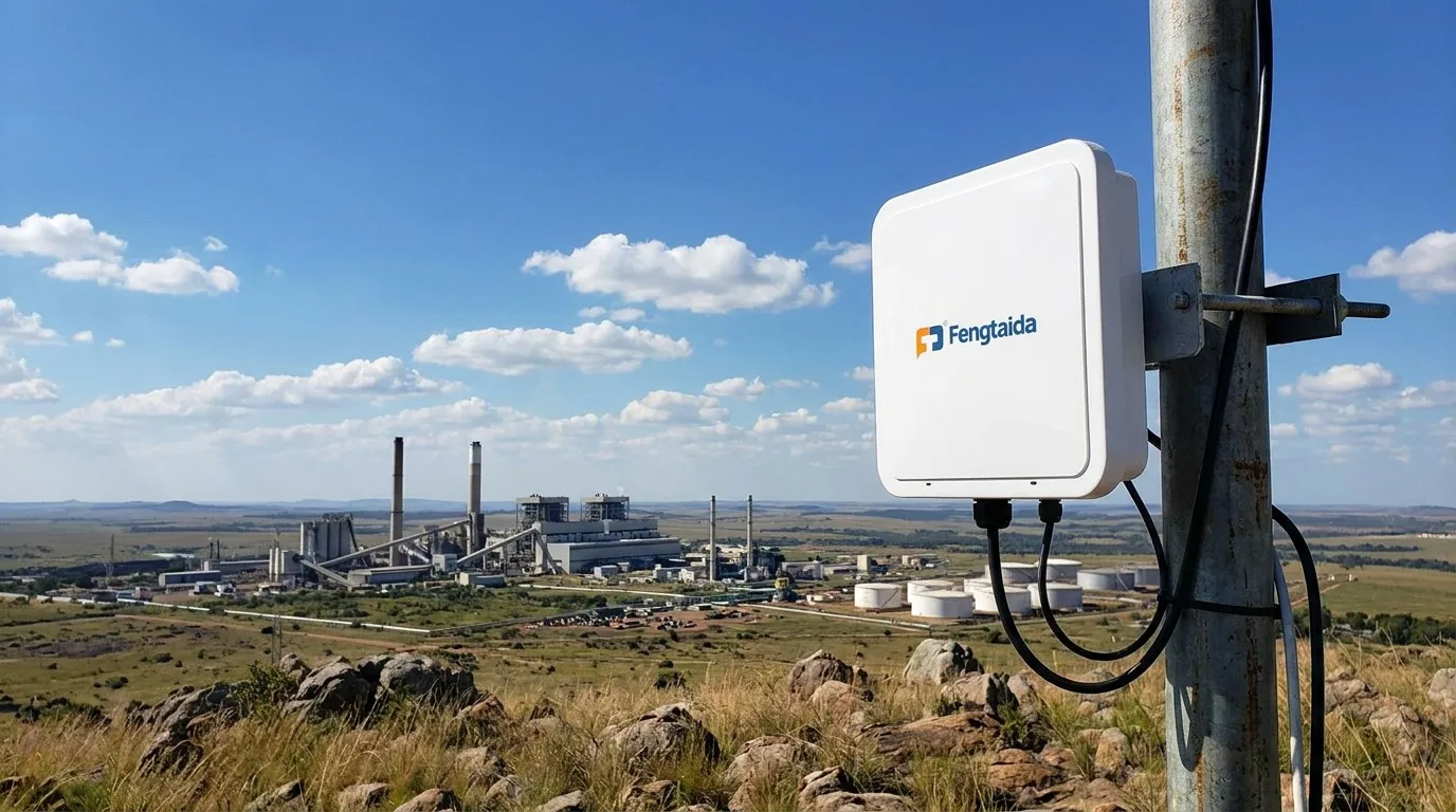 Fengtaida 10km Wireless Bridge CPE mounted on hilltop pole