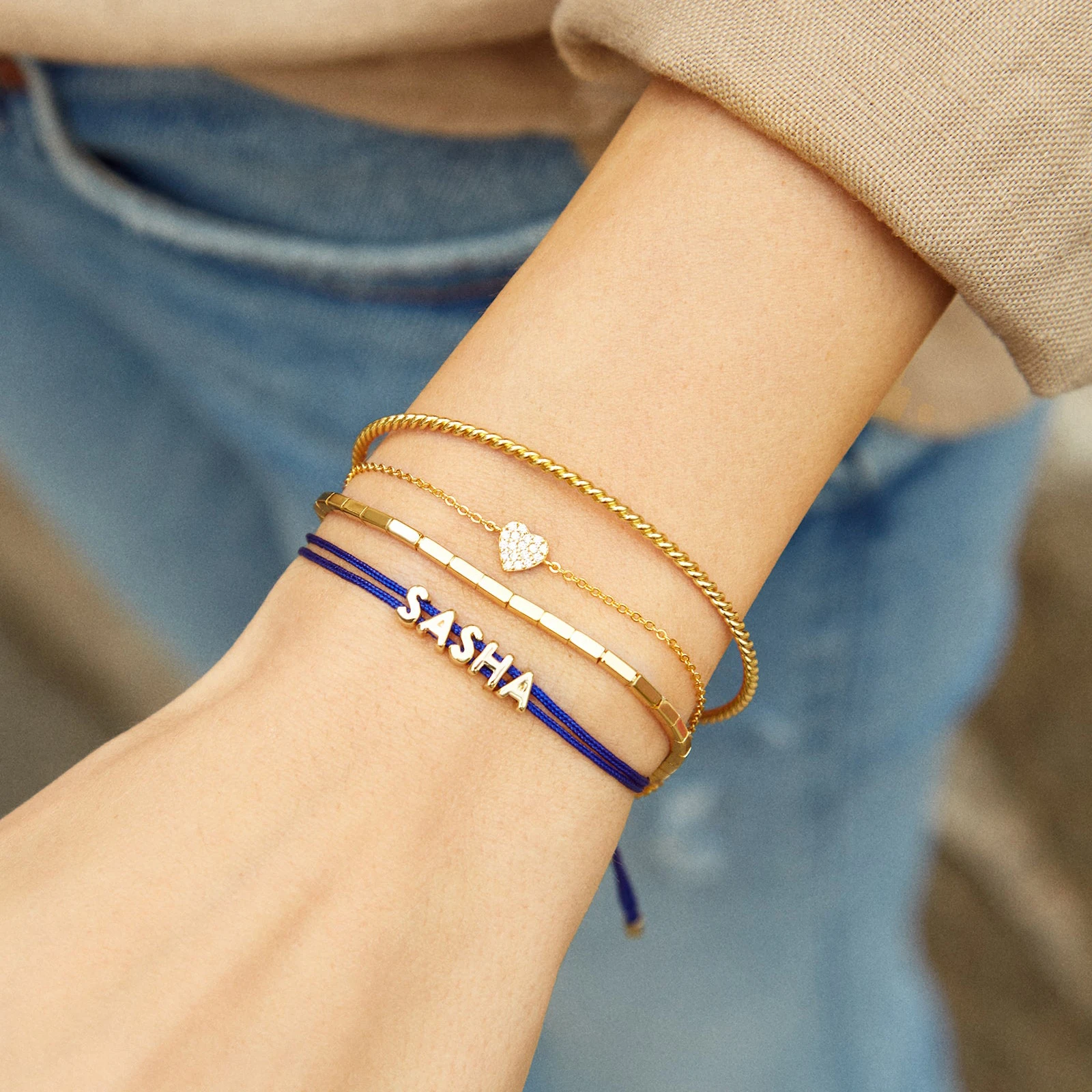 

Slovehoony 925 Sterling Silver Custom Cord Bracelet 14K Gold Plated Adjustable Multicoloured Slider Bracelet