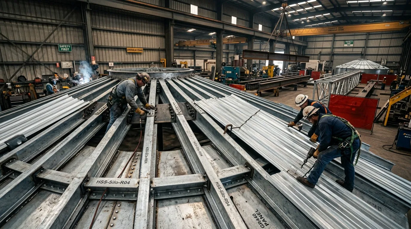 High-Strength Engineered Steel Grain Silo Roof for Heavy Snow Loads