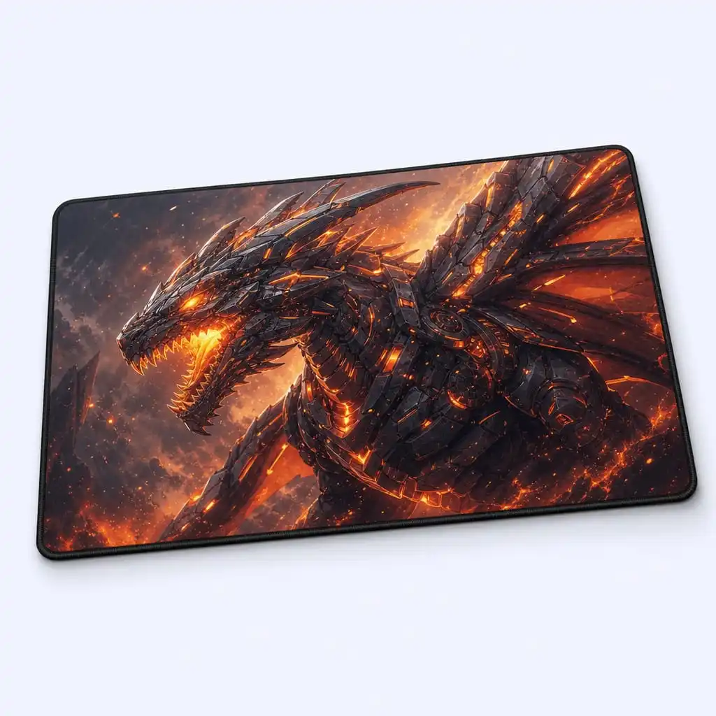 Volcanic Mecha Dragon Design Desk Mat