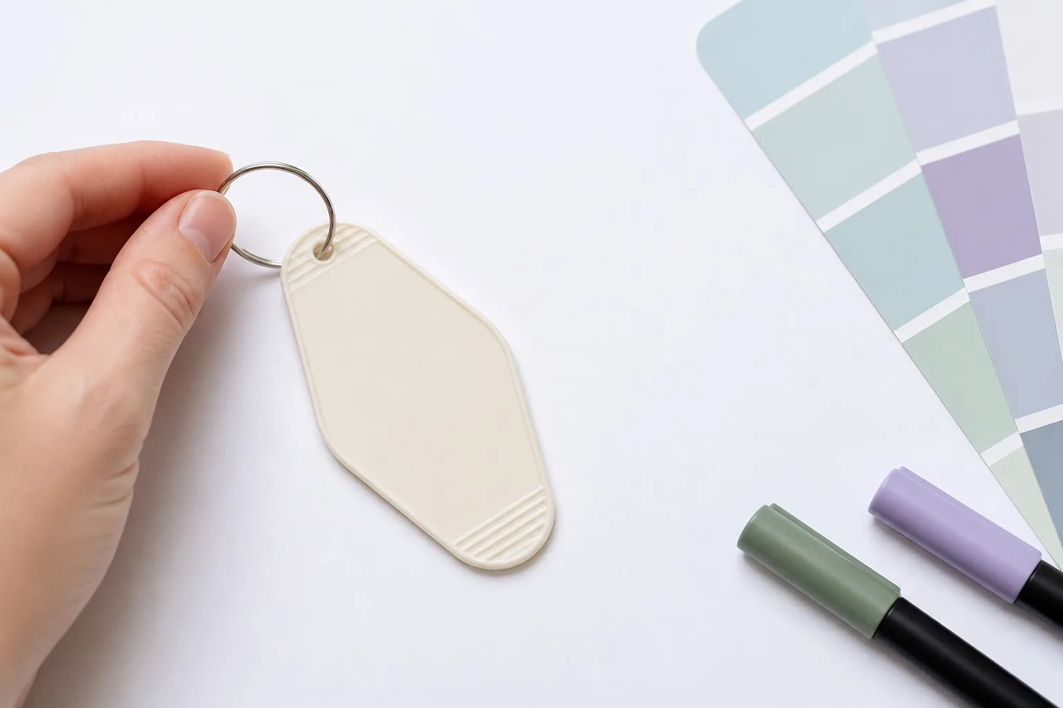 Blank key tag customization creative concept