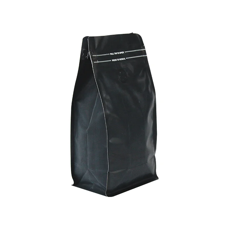 

Eco-Friendly 100% Recyclable 1Lb 16Oz 500G Plain Black/White Flat/Box Bottom Pouch/Bag For Coffee Packaging