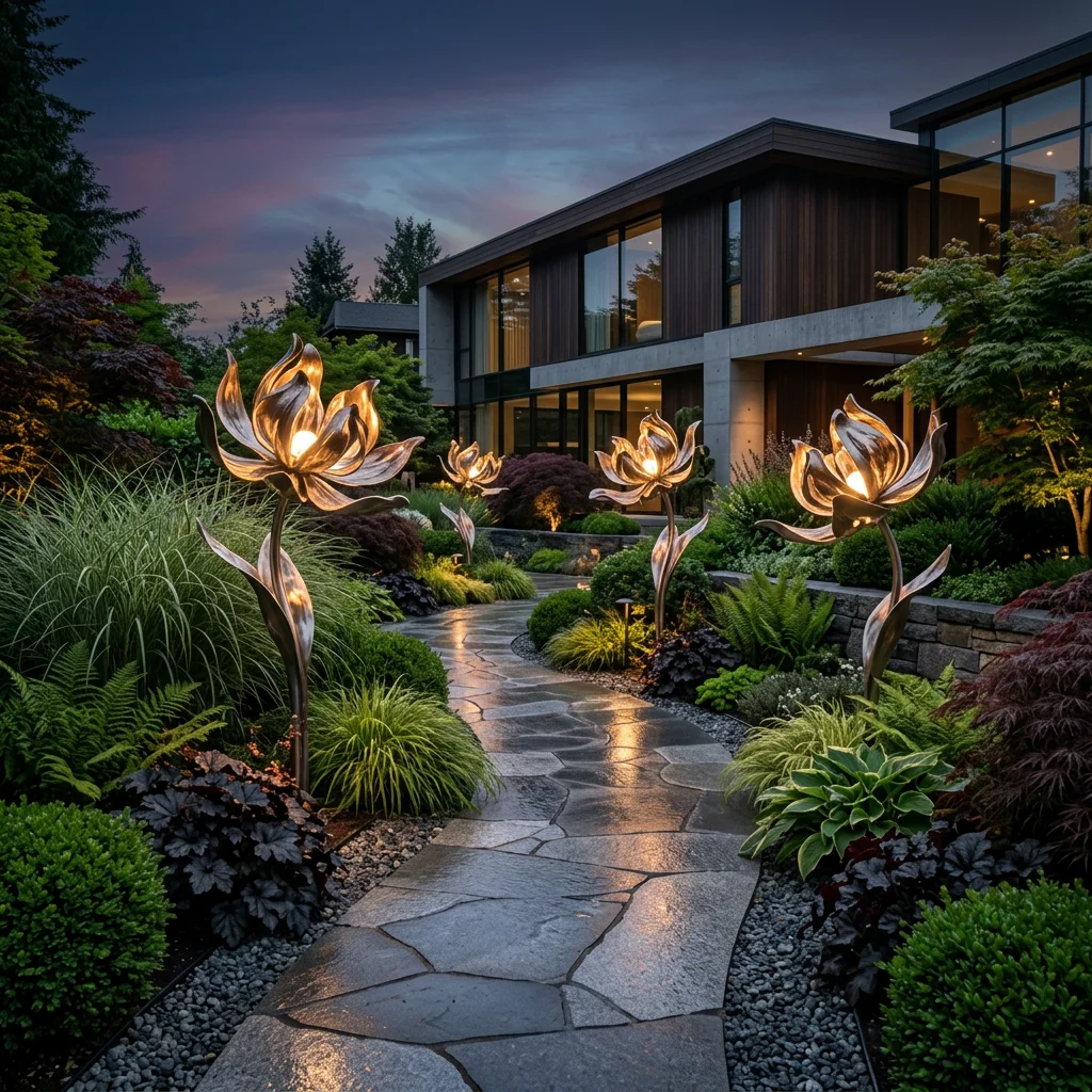 Sculptural Solar Garden Art