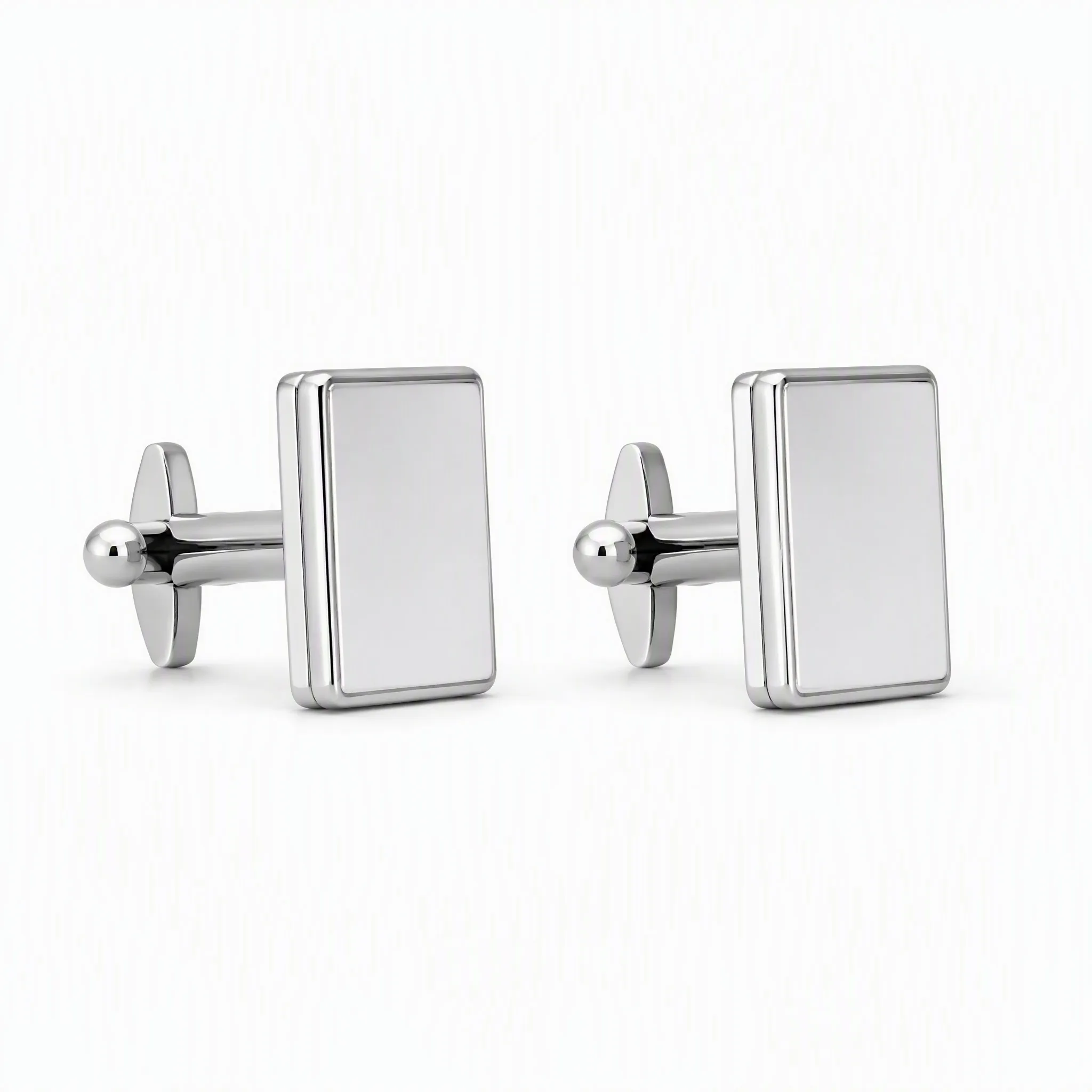Magnetic snap cufflinks slim side profile view