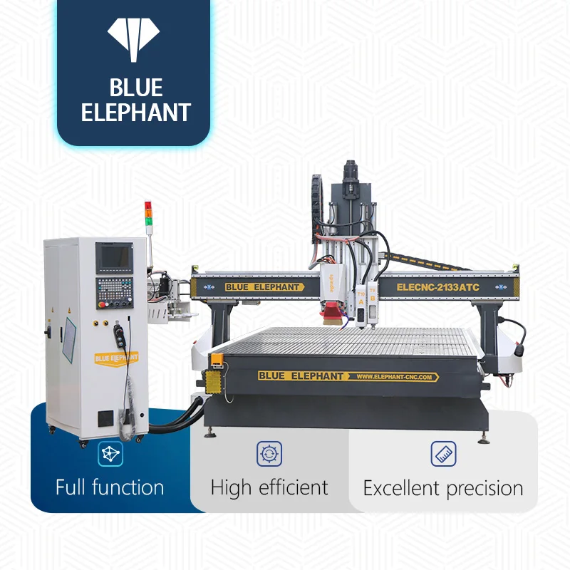 

Blue Elephant ATC CNC router 2133 2030 automatic tool change function for processing Softwoods hardwoods plywoods