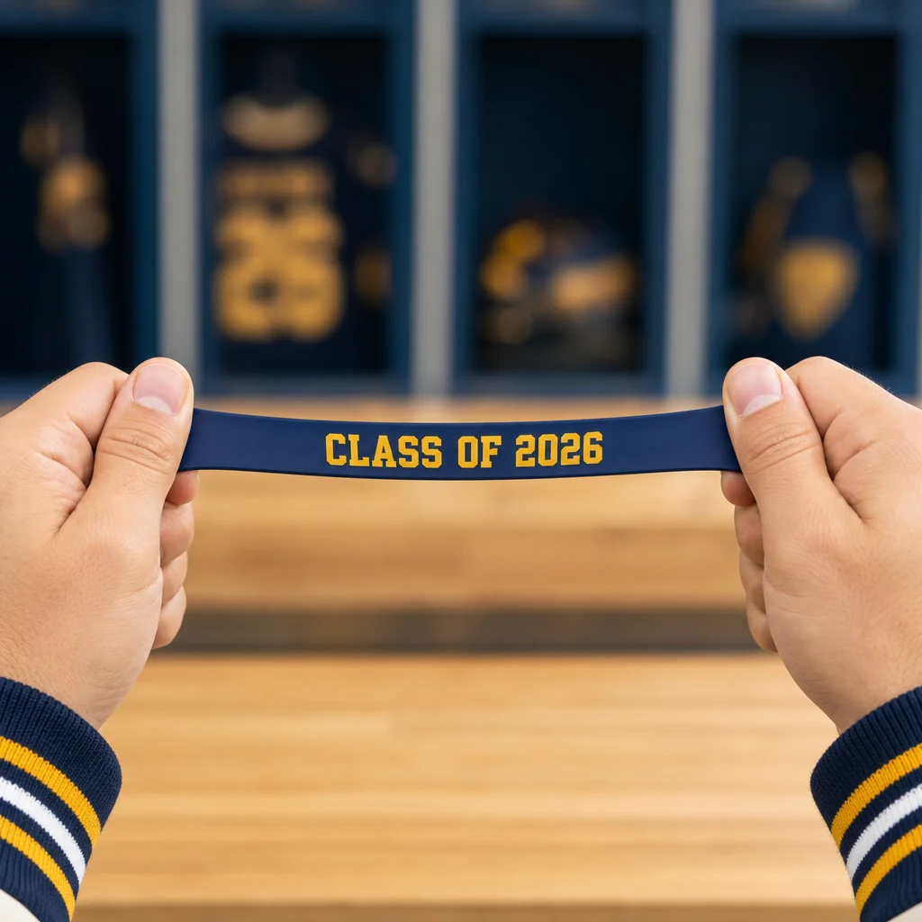 High elasticity varsity graduation silicone wristband stretch resistance test